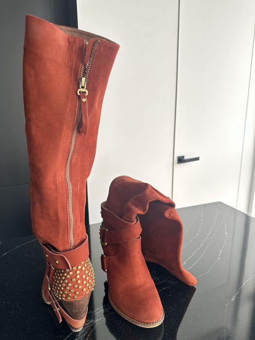 Сапоги замшевые новые