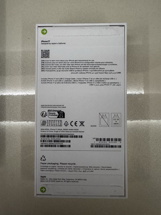 iphone 17 black 256GB NEW
