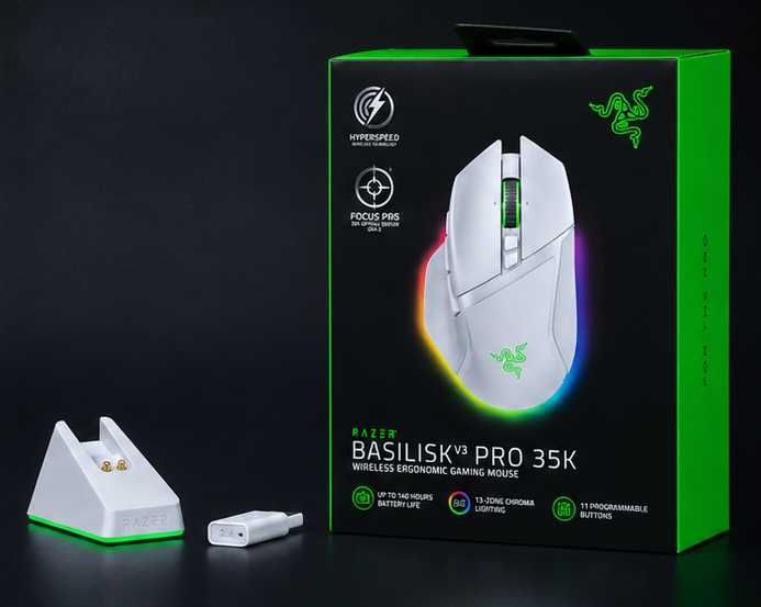 ! Игровая мышь Razer Basilisk V3 Pro 35K Wireless White