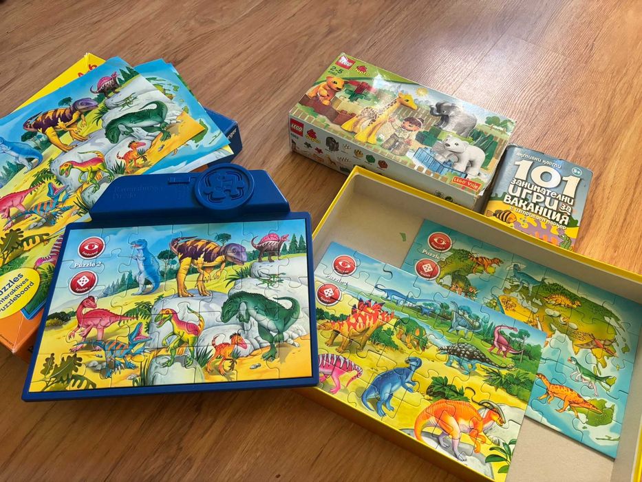 Лего Дупло х 2: Зоопарк и Полицай с мотор + Пъзел с "умна" дъска