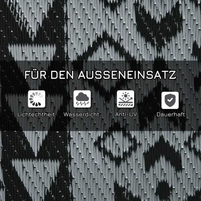 Outsunny Градински двулицев килим, Водоустойчив, Геометричен 182x274см