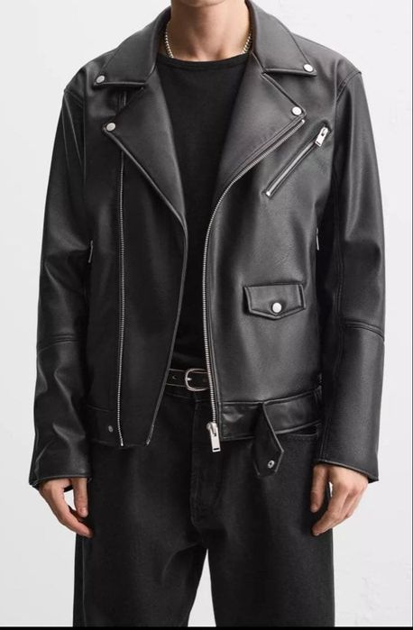 Куртка косуха Zara из эко кожи мужская