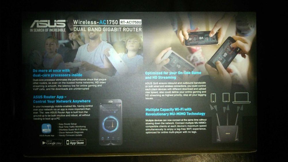 Router   ASUS RT - AC1750U, Dual-Band 450 + 1300 Mbps - Stare  F. Buna