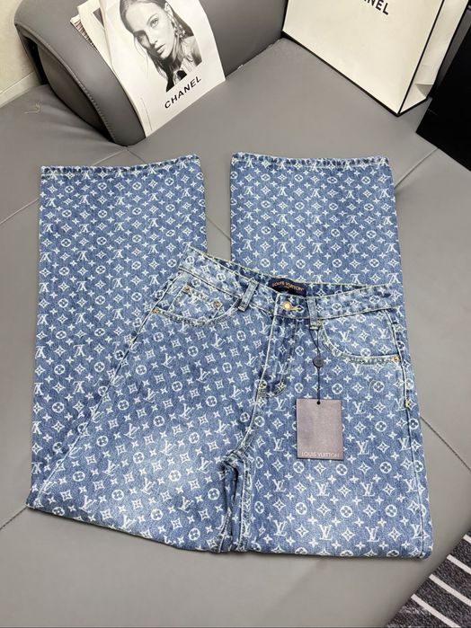 Louis Vuitton монограм дънки oversize, S M L, лимитирани овърсайз