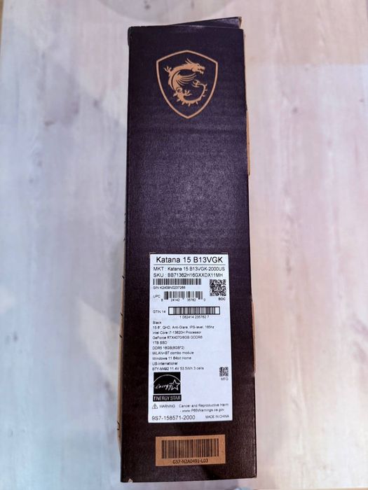 Лаптоп MSI Katana 15 B13VGK rtx 4070