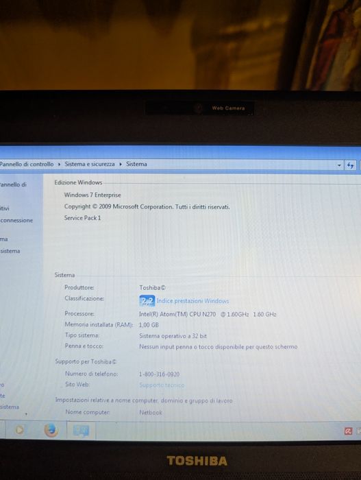 Vand Toshiba NB100 notebook