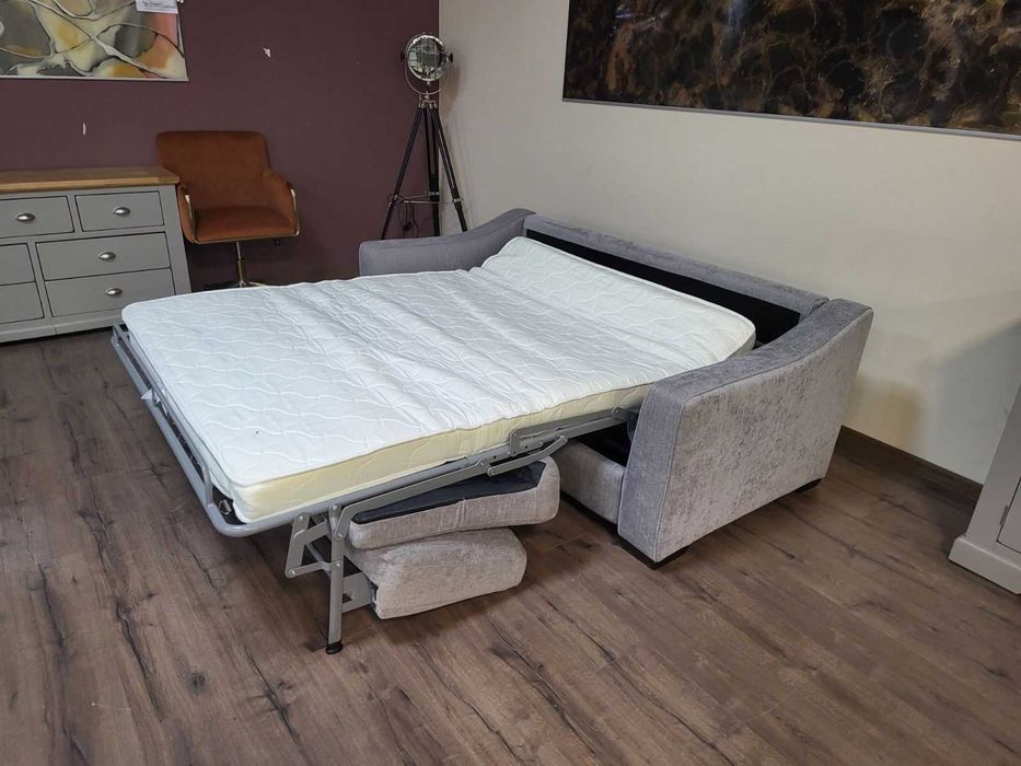 Сив диван от плат с функция сън "Myriad"