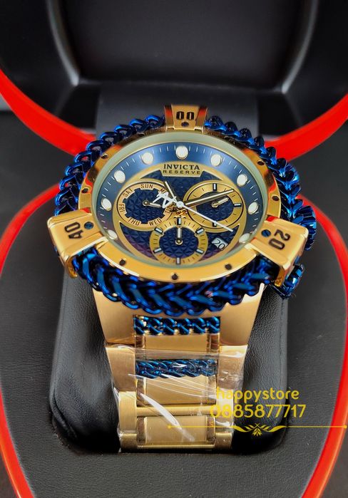 часовник INVICTA Hercules Gold and Blue 56 mm, Инвикта нов