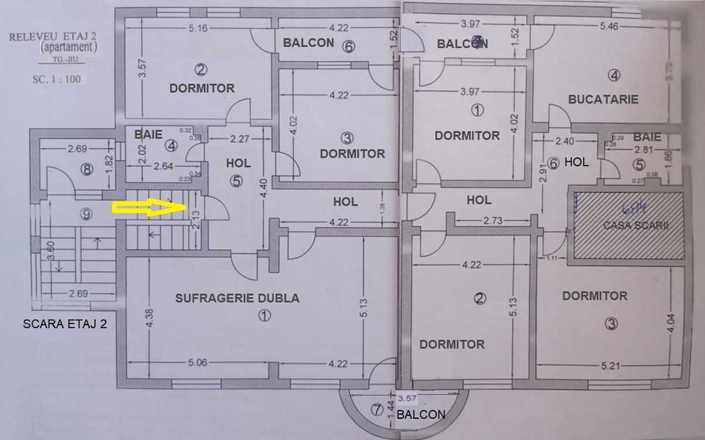 Apartament 270 mp in vilǎ, centru Tȃrgu Jiu. Pretabil si firma
