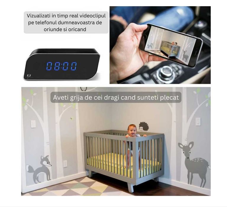 caes cu camera spion ascunsa ceas spy desteptator spion wifi