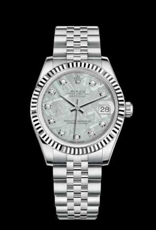 Rolex datejust 31 mm  Steel and white gold Meteorite diamonds