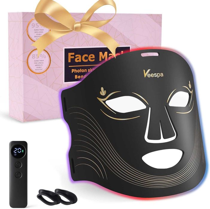 Masca LED Terapie Lumina Rosie si Infrarosu 240 LED-uri 4 Moduri