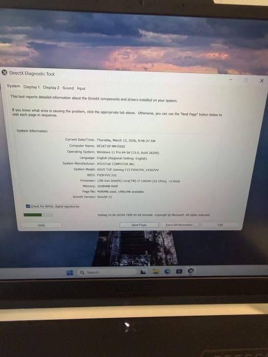 Laptop asus tuf gaming f15