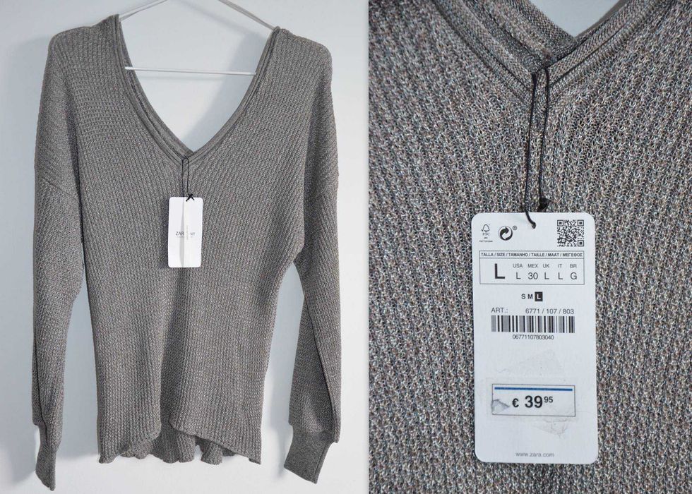 Bluza / Pulover ZARA cu decolteu în V dublu