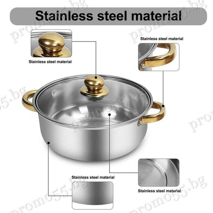 Комплект Тенджери за Готвене от 12 Части за Всички Видове Котлони
