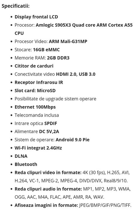 Mini PC TV Box TX3, Android TV