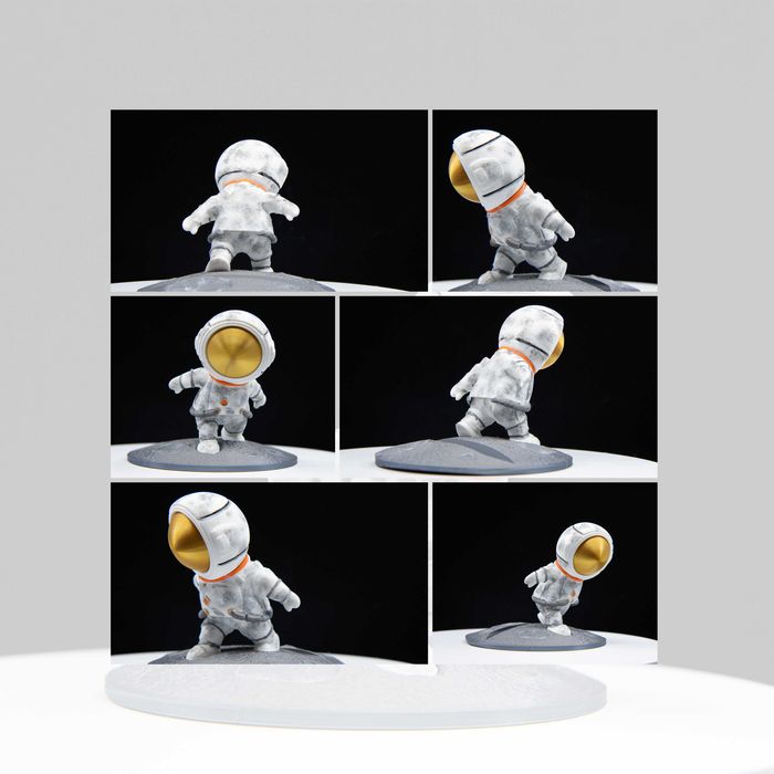 STAND TELEFON  ASTRONAUT PE LUNA -Handmade, dry brush + 4 straturi lac