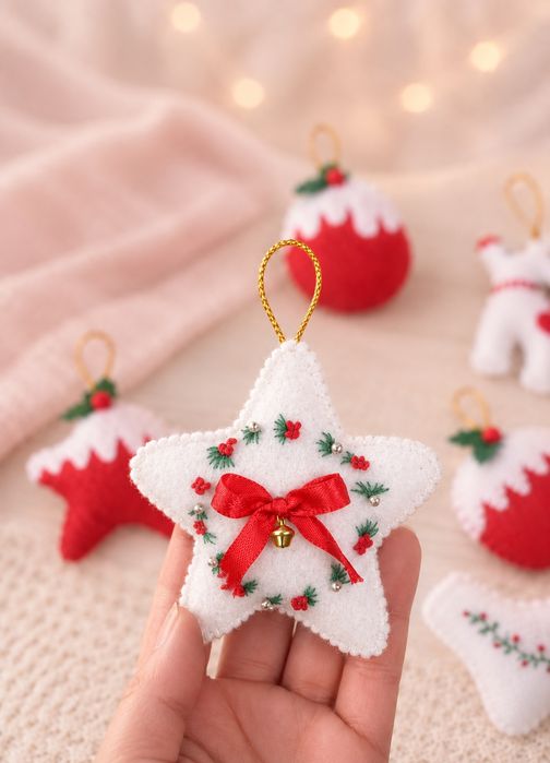Коледни играчки от филц
