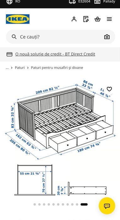 Vand Pat+Saltele (Divan ikea)