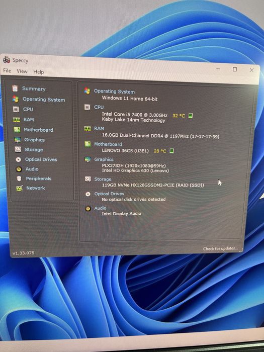 Desktop Lenovo IdeaCentre 510 / i5 7400 / 16 GB RAM / SSD 128