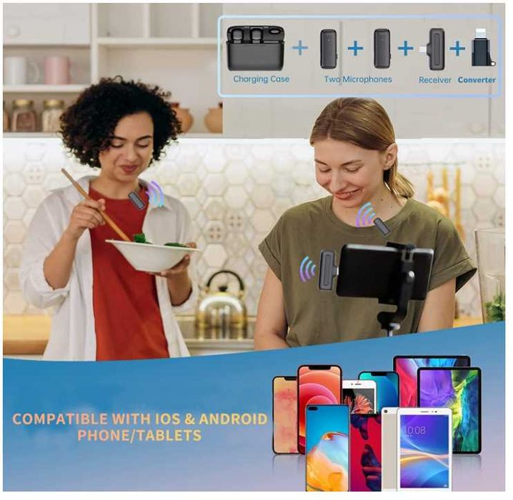 Microfoane wireless IOS Android Lavaliera wireless Bluetooth TIKTOK