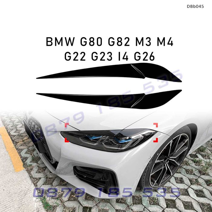 Вежди за фарове BMW G80 G82 M3 M4 G22 G23 i4 G26 2020+, черни DBb045