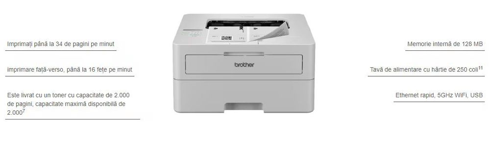 Brother HL B2180DW Nou Sigilat. Wi Fi + Duplex 700 lei