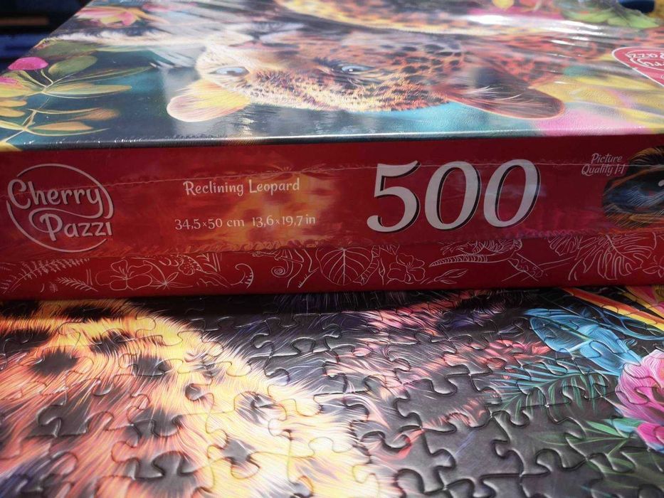 Нов Пъзел 500 елемента CherryPazzi Reclining Leopard в кутия