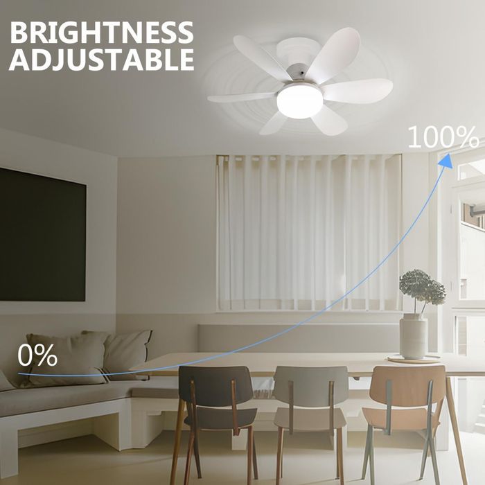 Модерна вентилаторна лампа с форма на цвете, LED осветление,