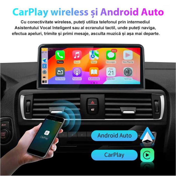 Navigatie Linux BMW F30 Seria 3 / F20 Seria 1 Carplay Wireless Android Auto + Camera