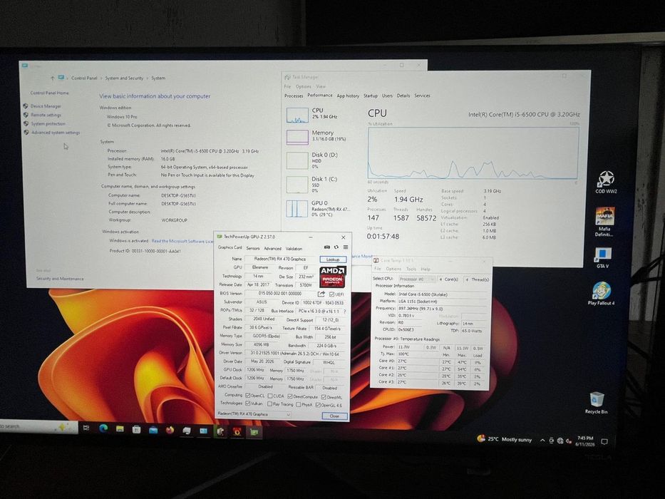 Unitate PC Gaming 1080p i5  ssd si hdd  ddr4 video amd