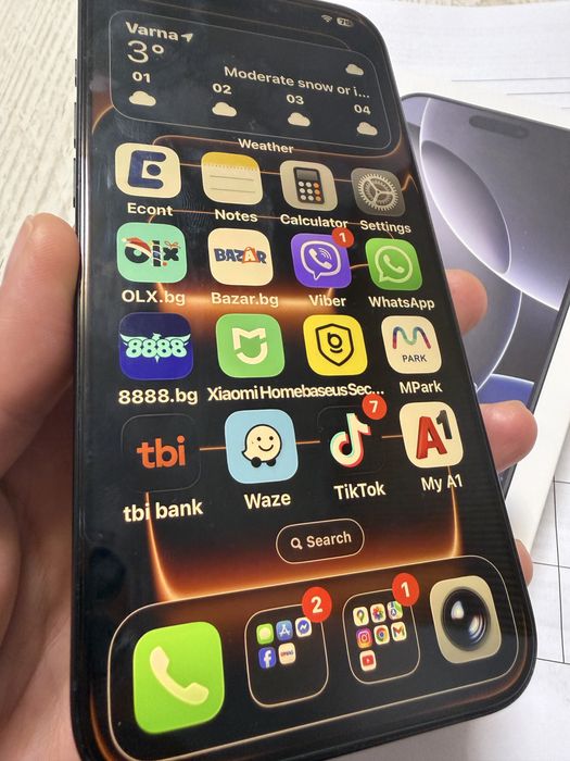 iPhone 16 Pro Max Black titanium , в гаранция до 09.12.2026,94% batt