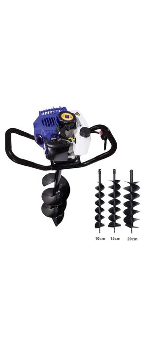 Motoburghiu foreza de pamant Kamrad 7CP, 3 burghie incluse 10,15,20cm, folosit o singura data