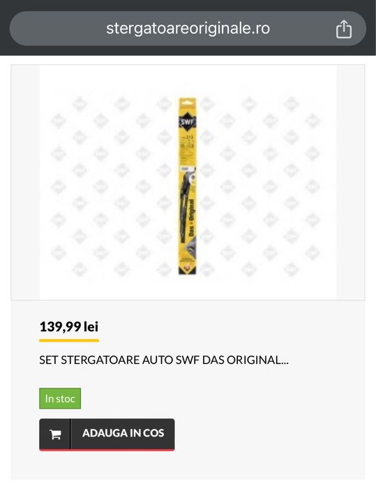 Ștergătoare SWF și Valeo - Audi, BMW, Mercedes, Volkswagen, Ford etc.