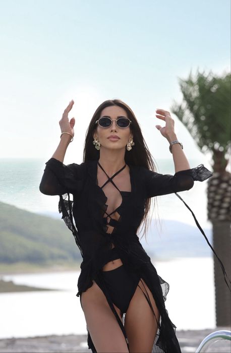 Avin халат Crumpled Chiffon