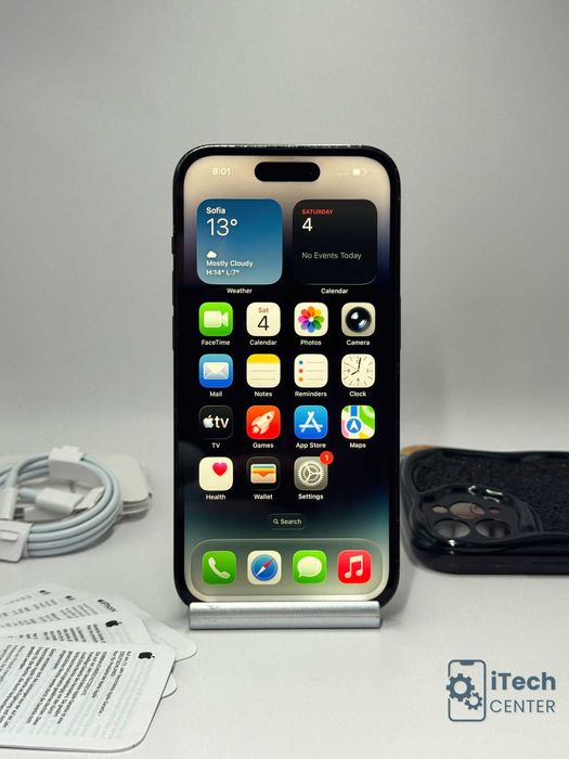iPhone 14 Pro, 256GB, Black, 100% батерия, КАТО НОВ, ГАРАНЦИЯ!