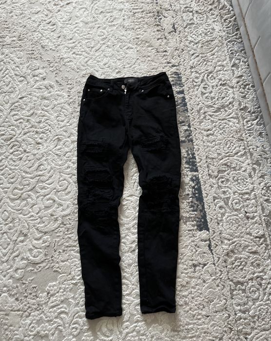 Amiri амири джинсы слим фит slim fit узкие рваные чёрные