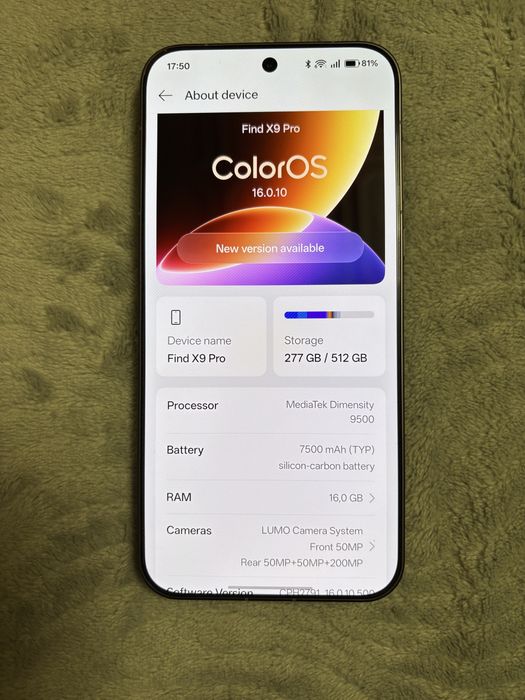 Oppo Find X9 Pro, 16/512, Titanium Charcoal