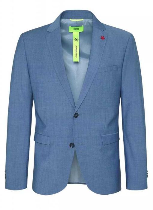 Sacou blazer slim 46 S premium Cinque NOU lana respirabila bleu ciel