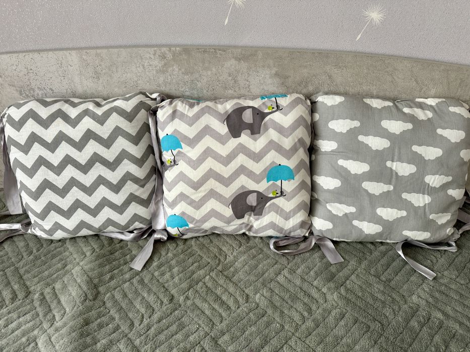 Бортики в кроватку с матрасом 75*75