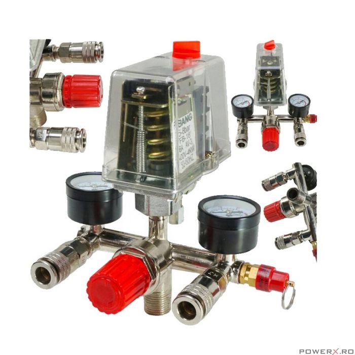 Presostat universal pentru compresor trifazic, 380V, 400V 8-12 bari,