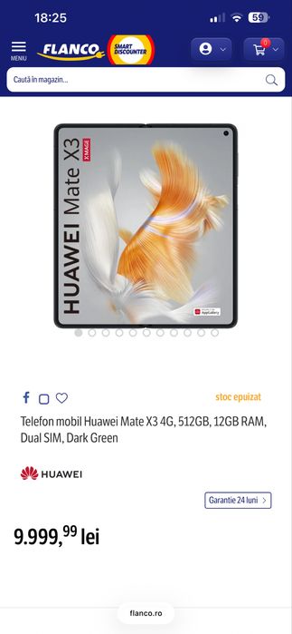 Huawei Mate X3 4G, 512GB, 12GB RAM, Dual SIM, Dark Green
