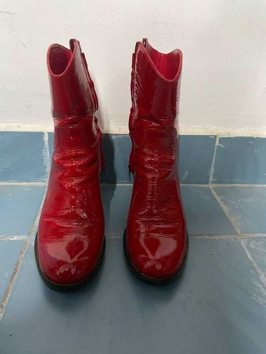 Botine VICINA piele lăcuită roșie – Made in Italy – Mărimea 37