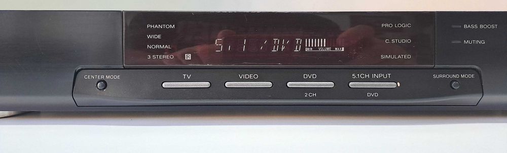 Amplificator Slim Sony TA-VE150 Bass Boost 5.1 CH Input Sub Out Negru