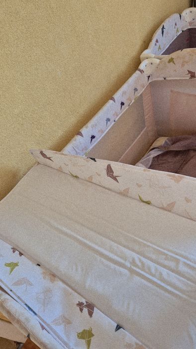 Кошара за бебе, легло с матрак Подарък и протектор за матрак