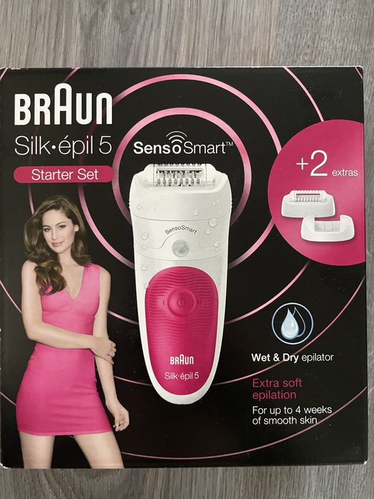 Епилатор BRAUN с всички приставки в комплекта