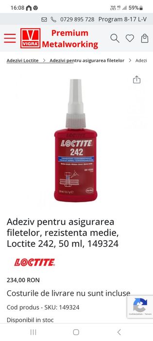 Vand Loctite 242 648