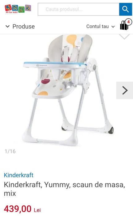 Scaun de masa Kinderkraft Yummy