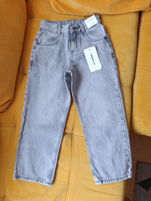 Детски дънки, светло сив деним, прави, ш-ка талия, размер 116-122 см