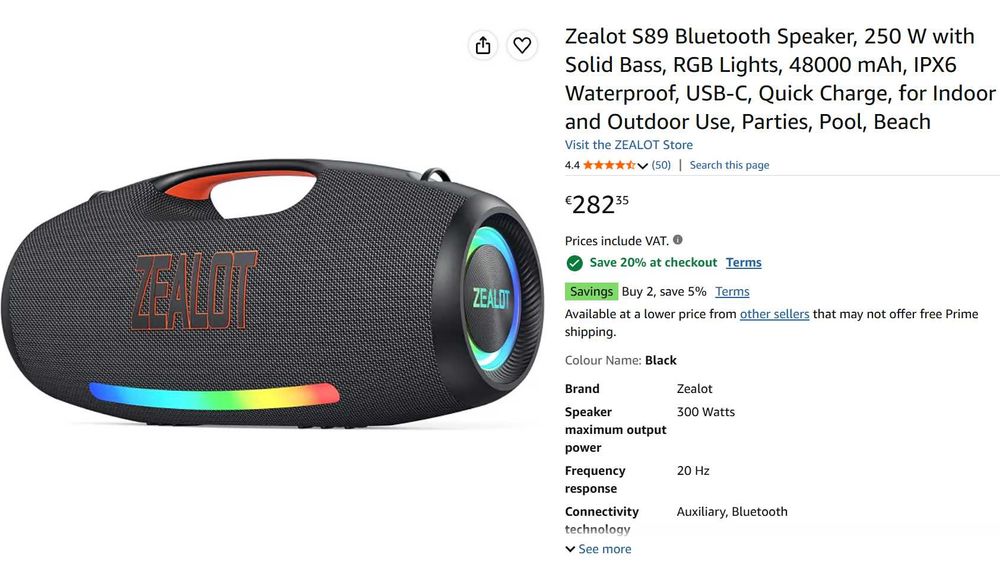 Zealot s89 250w Party Bluetooth Тонколона